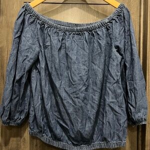 Denim Off-The-Shoulder Top